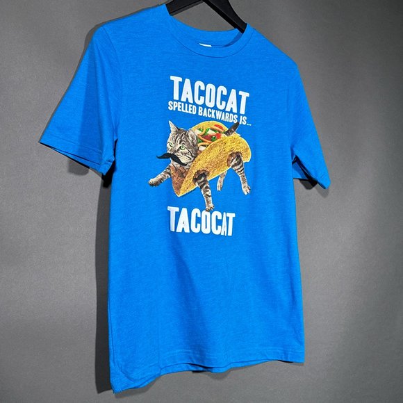 Taco Cat Spelled Backwards Is Tacocat T Shirt Boy/Girl Size XL . - Picture 1 of 11
